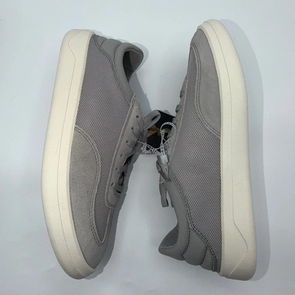 OluKai Punini Men's 7 Mesh Suede Sneakers Ash Grey Drop In Heel Slide In Comfort